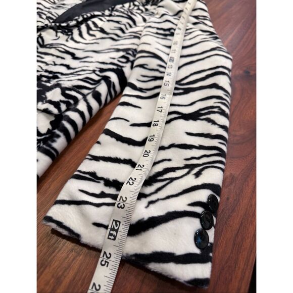 Vintage Griffin Melbourne Men's Black White Zebra Print Fleece Blazer Size 2XL - Picture 3 of 8
